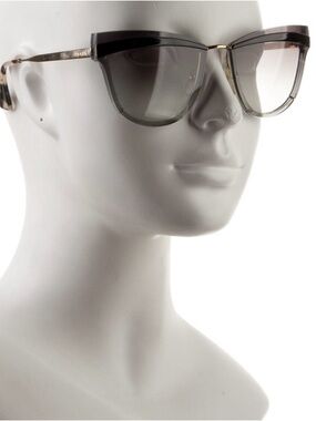 Prada Gray Gradient Cat-Eye Sunglasses with Gold Temples